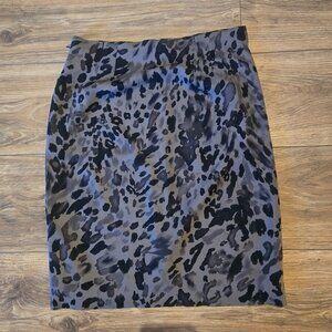 Ann Taylor Animal Print Silk Skirt